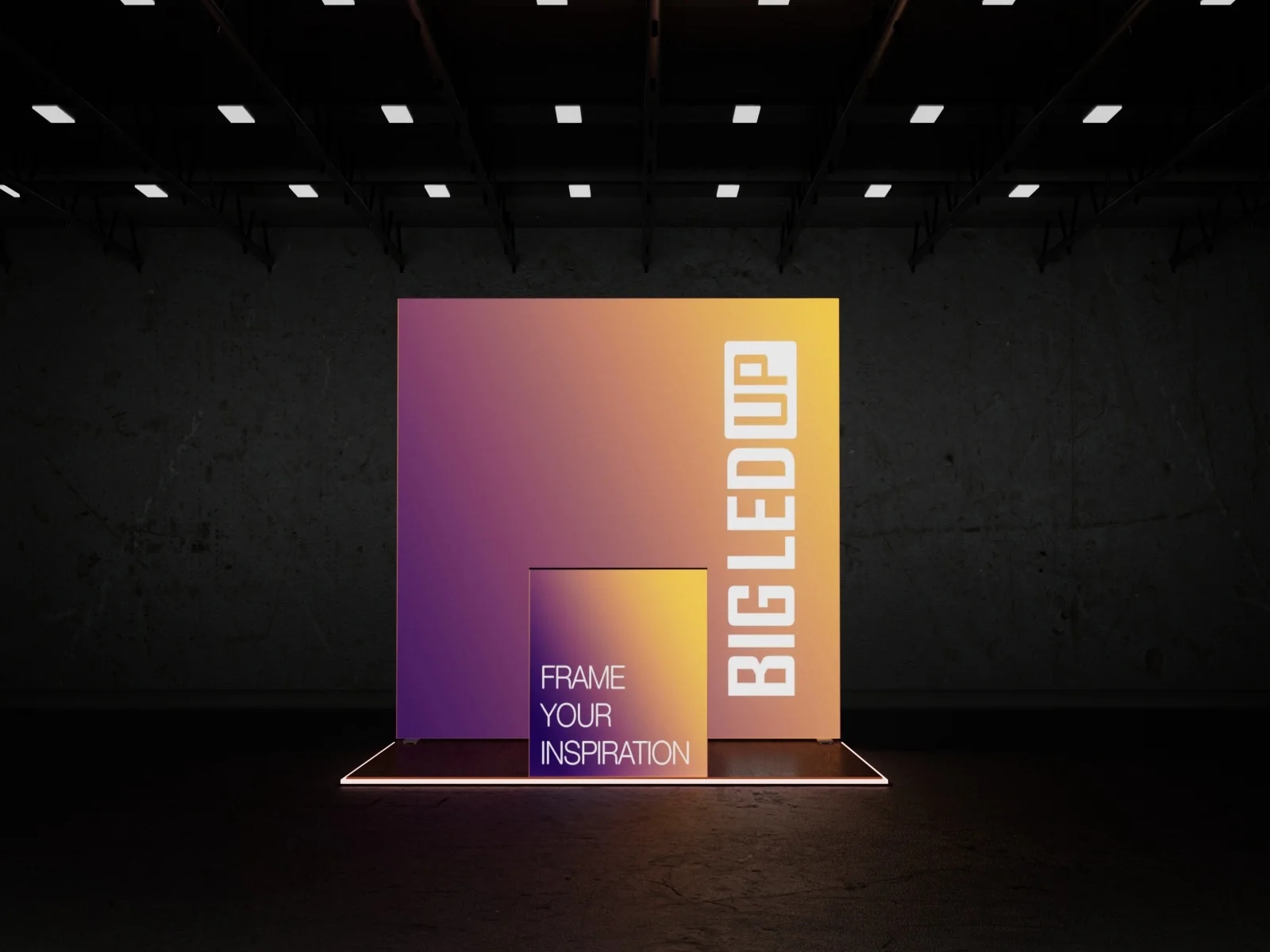 Messestand mit Lichtwand 3 × 3 m