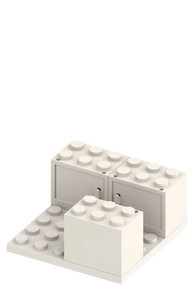 Miniatur-Messestand, Phase 2: Theke und Stauraum auf der Fläche